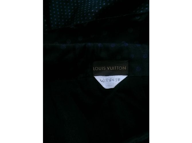 Louis Vuitton Mini Gonna di Seta a Pois Nera e Viola Nero Porpora - vista 4