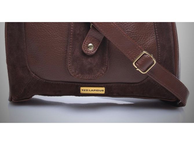 Autre Marque Bolso de mano Ted Lapidus Marrón de Gamuza y Cuero Castaño - vista 5