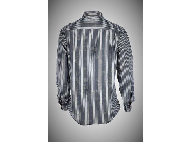 Camisa Listrada Napapijri de Algodão Azul Bege XL - vista 2
