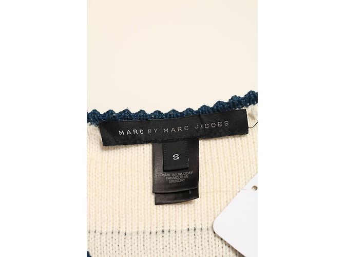 Marc by Marc Jacobs Cardigan Gestreift Weiß Blau Baumwolle S - Ansicht 3