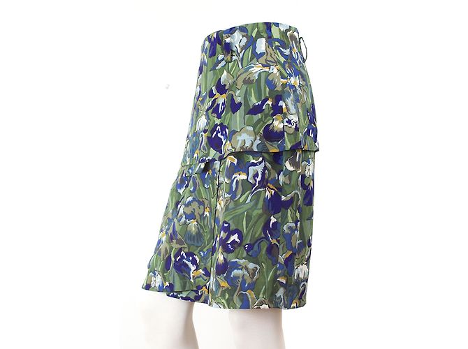 Falda Kenzo con estampado de iris asimétrica de viscosa Blanco Amarillo Verde claro Verde oscuro Azul oscuro - vista 2