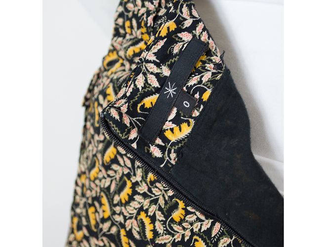 Falda midi recta Isabel Marant de algodón flores negras y amarillas Negro Amarillo - vista 5