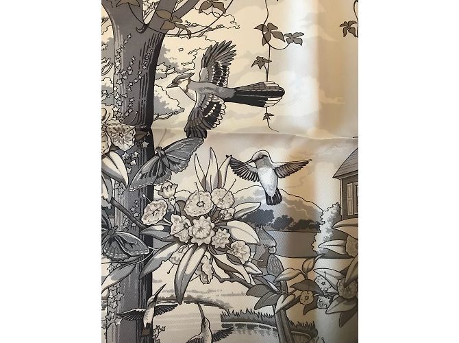Hermès Hermes Square 90 Giardini della Nuova Inghilterra Taupe - vista 6