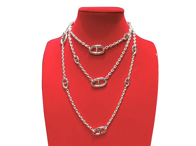 Hermès Hermes farandole 160cm largo collar Plata - vista 2