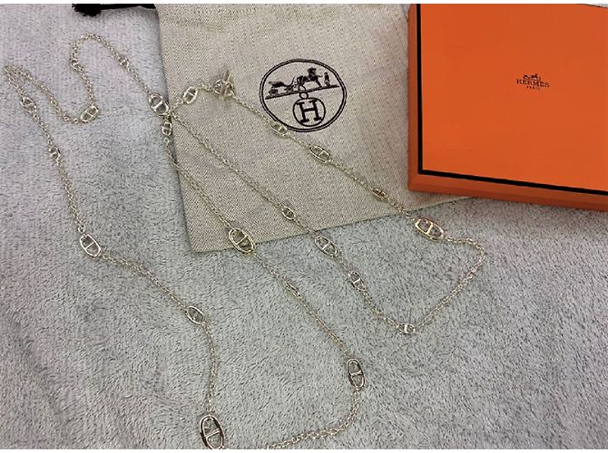 Hermès Hermes farandole 160cm largo collar Plata - vista 3