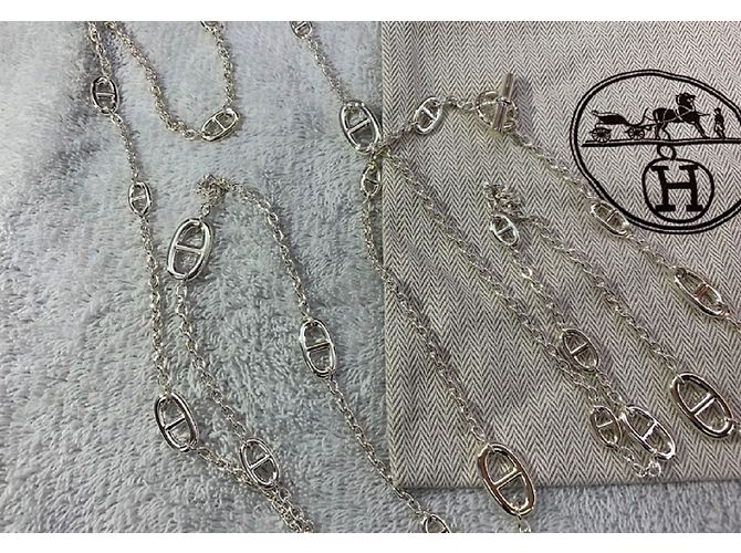 Hermès Hermes farandole 160cm largo collar Plata - vista 4
