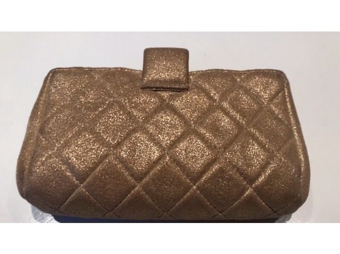 Clutch Chanel in tessuto bronzo - vista 2