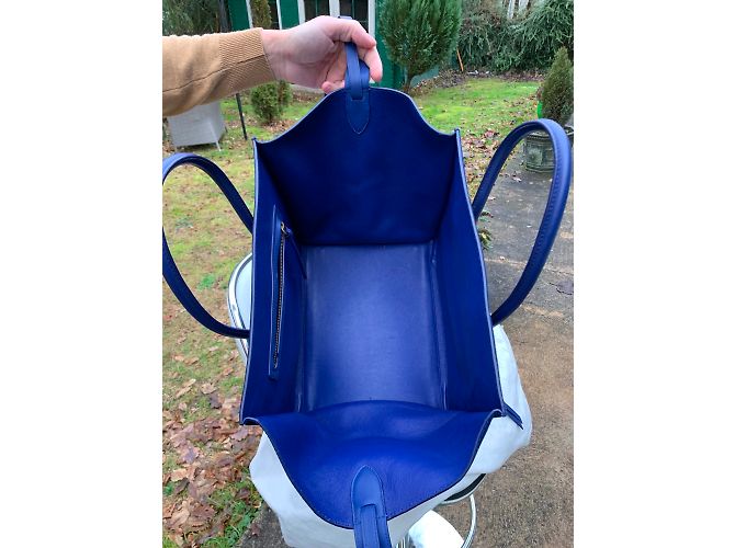 Céline Borsa Celine Phantom in pelle scamosciata blu elettrico - vista 3