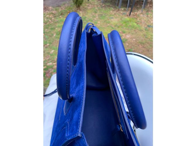 Céline Borsa Celine Phantom in pelle scamosciata blu elettrico - vista 5