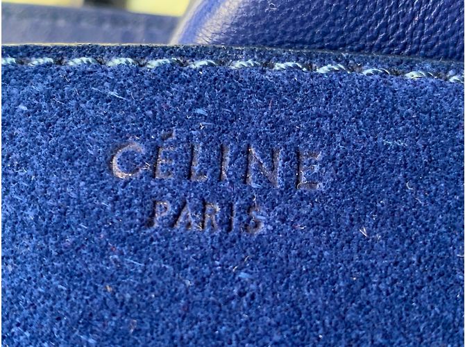 Céline Borsa Celine Phantom in pelle scamosciata blu elettrico - vista 6