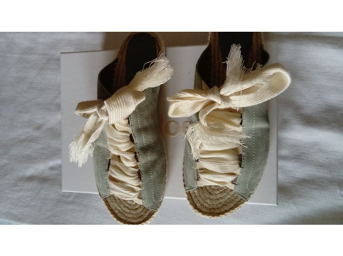 Sandali Chloé in scamosciato blu con lacci - vista 3