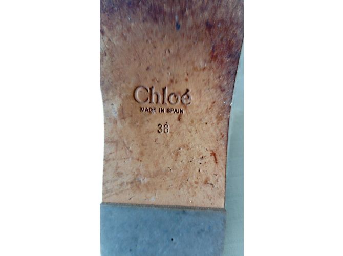 Sandali Chloé in scamosciato blu con lacci - vista 4