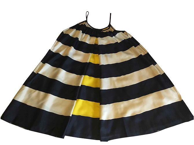 Vestido de seda listrado marinho, creme e amarelo Marc by Marc Jacobs. - vista 2