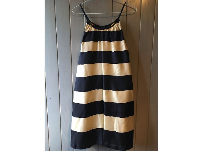 Vestido de seda listrado marinho, creme e amarelo Marc by Marc Jacobs. - vista 3