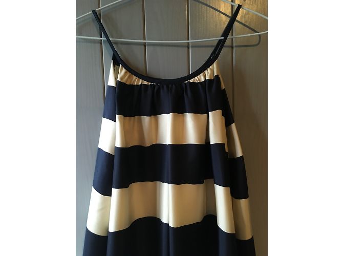 Vestido de seda listrado marinho, creme e amarelo Marc by Marc Jacobs. - vista 4