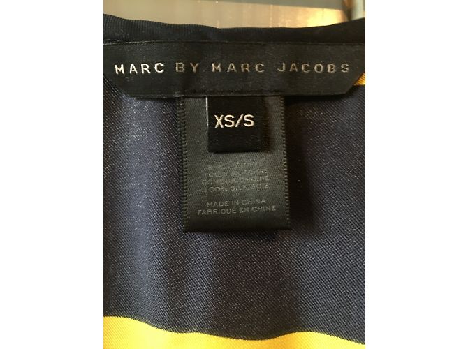 Vestido de seda listrado marinho, creme e amarelo Marc by Marc Jacobs. - vista 5