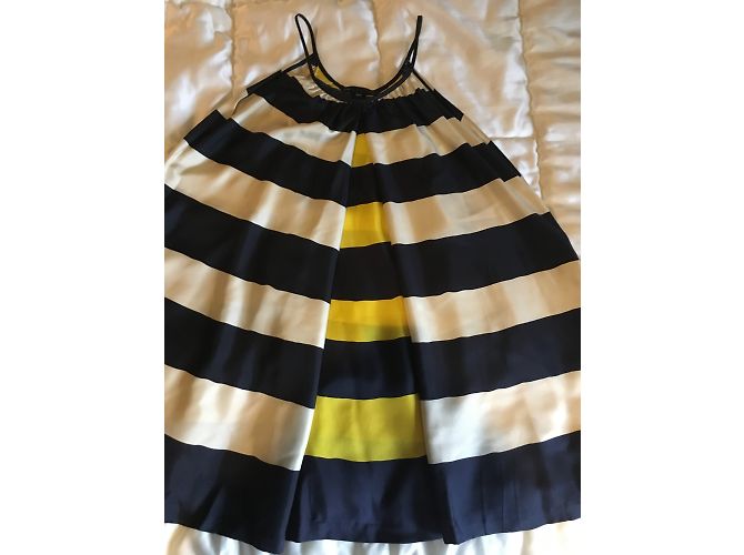 Vestido de seda listrado marinho, creme e amarelo Marc by Marc Jacobs. - vista 6