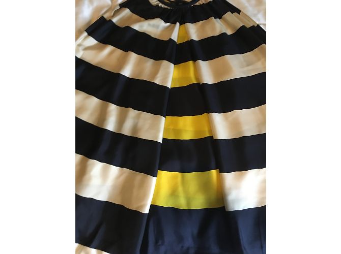 Vestido de seda listrado marinho, creme e amarelo Marc by Marc Jacobs. - vista 7