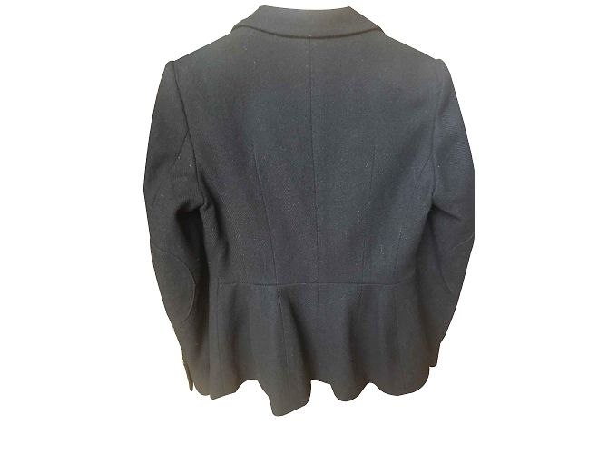 Autre Marque Schwarze Jacke aus dicker Wolle - Ansicht 2