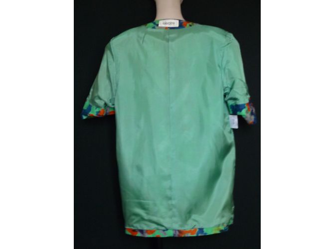Autre Marque Giacca lunga in lino con stampa floreale verde Multicolore - vista 4