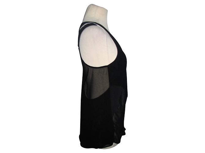 Rag & Bone Chiffon-Oberteil asymmetrisch Schwarz Weiß - Ansicht 2