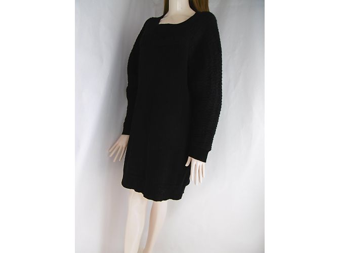 LIMI Feuer Wolle Mohair Kleid Schwarz - Ansicht 8