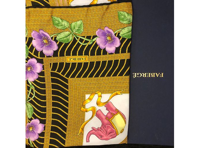Faberge Seidentuch Nine Elephants Motive 85cm Mehrfarben - Ansicht 4