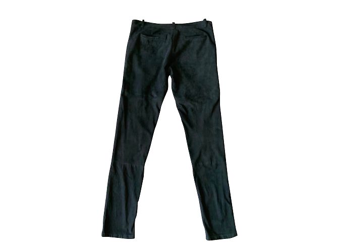 Schwarze Wildlederhose MAJE Größe 34 - Ansicht 2