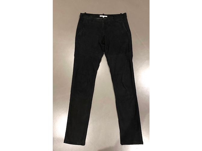 Schwarze Wildlederhose MAJE Größe 34 - Ansicht 7