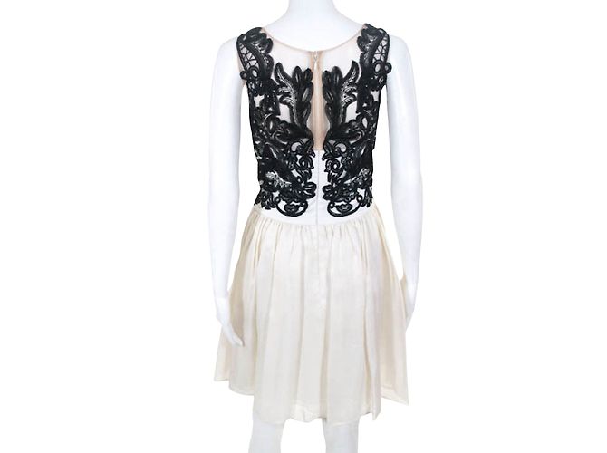 Marchesa Notte Gazaar Seidenkleid Schwarz Weiß - Ansicht 4