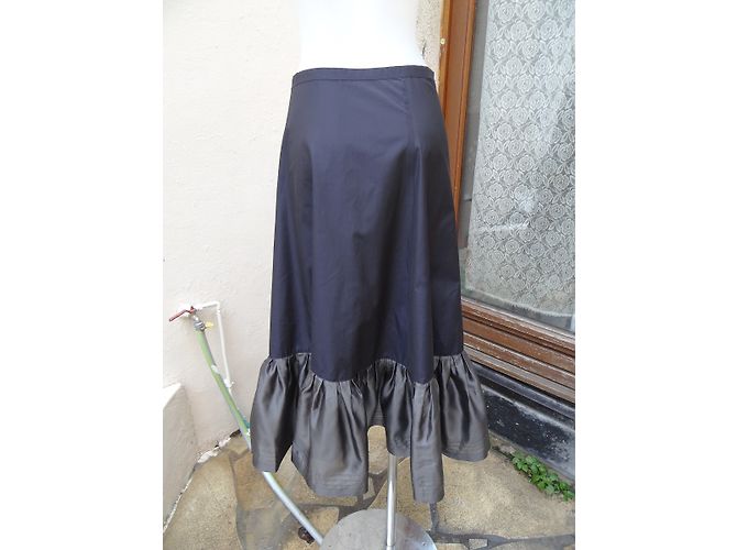 Falda Hugo Boss Gris Plata Seda y Algodón Talla 36 - vista 4