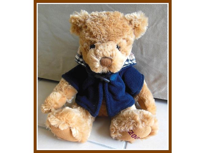 Teddy Bear Burberry Caban Tartan Trench Check Beige - vista 2