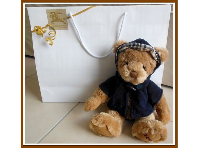 Teddy Bear Burberry Caban Tartan Trench Check Beige - vista 3
