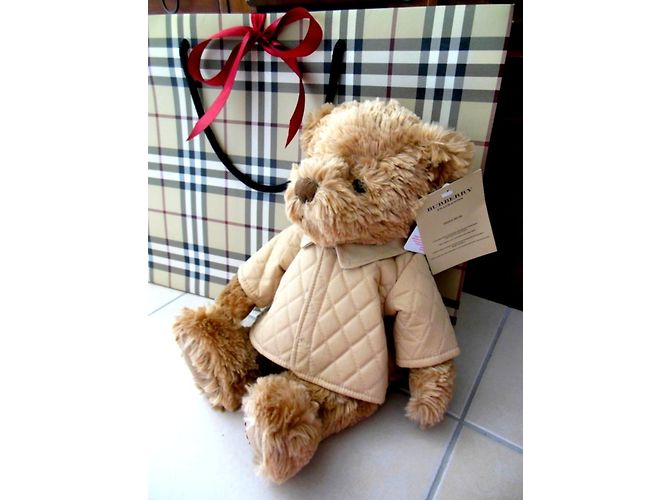 Orsetto Teddy Bear Burberry Caban Tartan Check Beige - vista 3