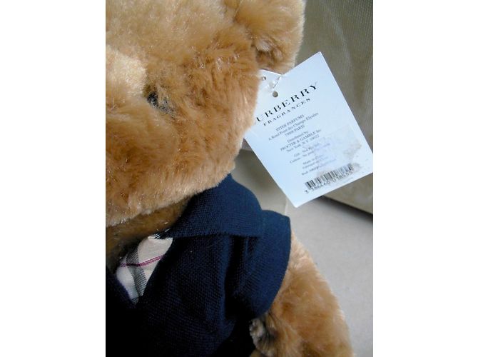 Teddy Bear Burberry con Polo Blu e Tartan Check Beige - vista 3