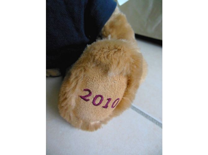 Teddy Bear Burberry con Polo Blu e Tartan Check Beige - vista 4
