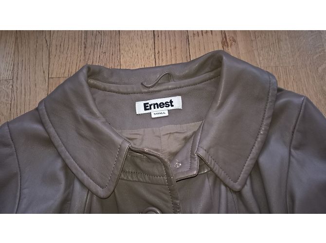 Autre Marque Ernest Jacke Lederjacke Taupe - Ansicht 3