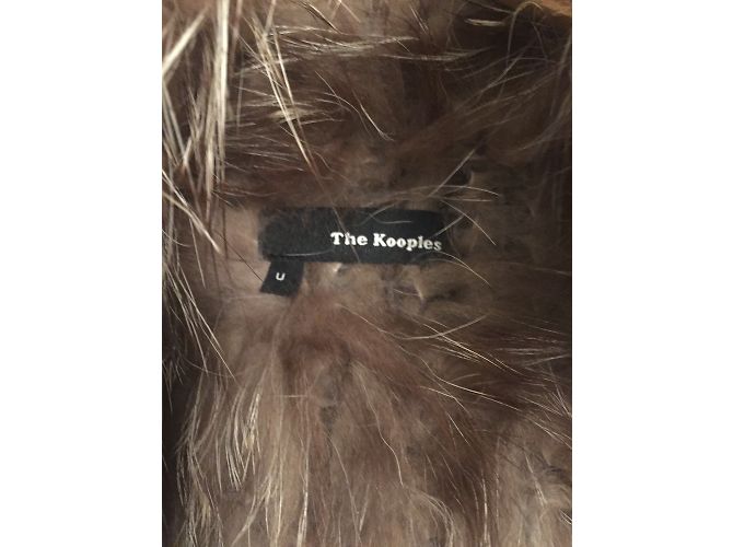 Chaqueta de piel de conejo beige The Kooples - vista 5