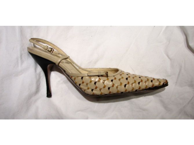 Prada Slingbacks aus gewebtem Leder Braun Beige - Ansicht 4