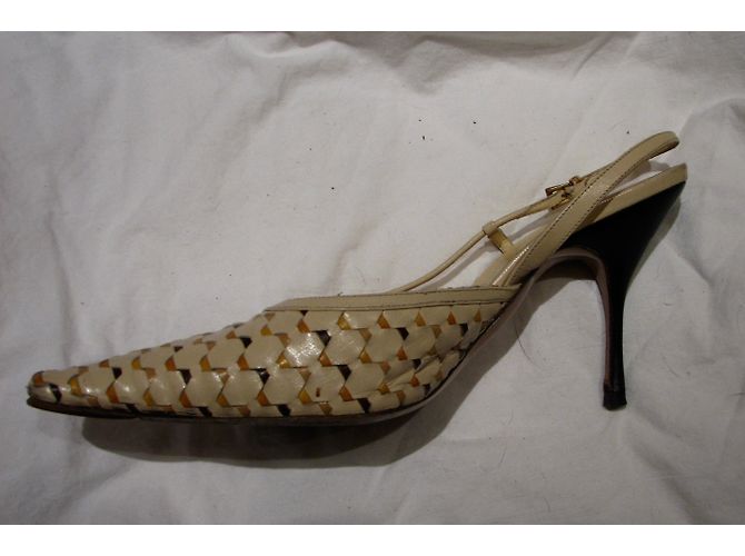 Prada Slingbacks aus gewebtem Leder Braun Beige - Ansicht 6