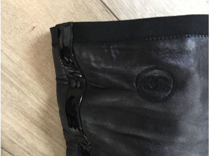 Botas altas Chanel de piel de cordero negras Negro - vista 10