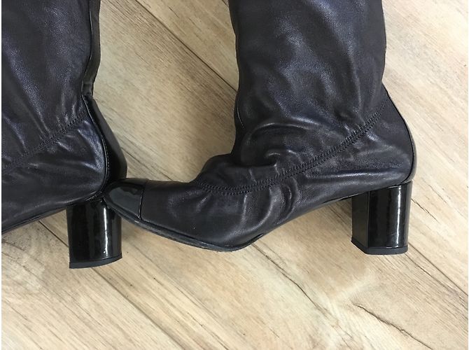 Botas altas Chanel de piel de cordero negras Negro - vista 11