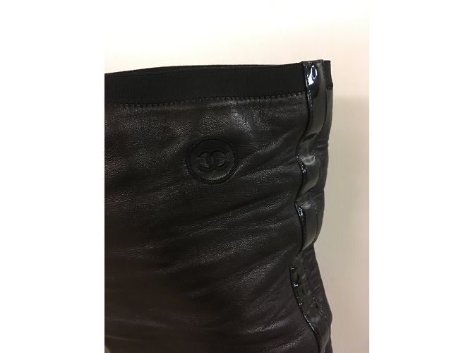 Botas altas Chanel de piel de cordero negras Negro - vista 4