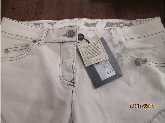 Jeans McQ Bianche in Cotone Effetto Distressed Bianco - vista 5