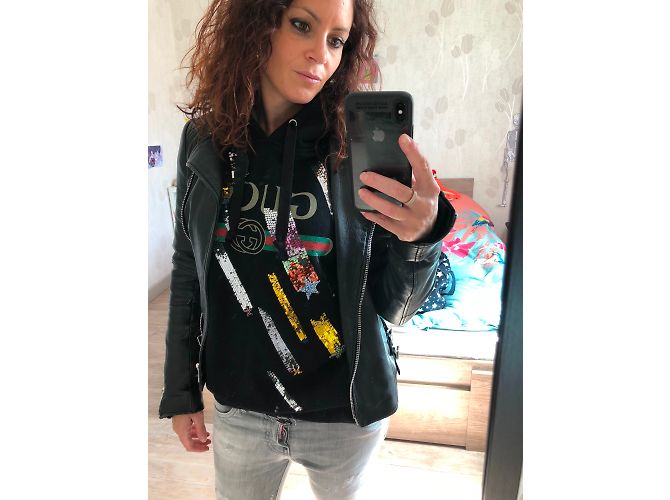 GUCCI Hoodie mit Pailletten und Juwelen Schwarz - Ansicht 3