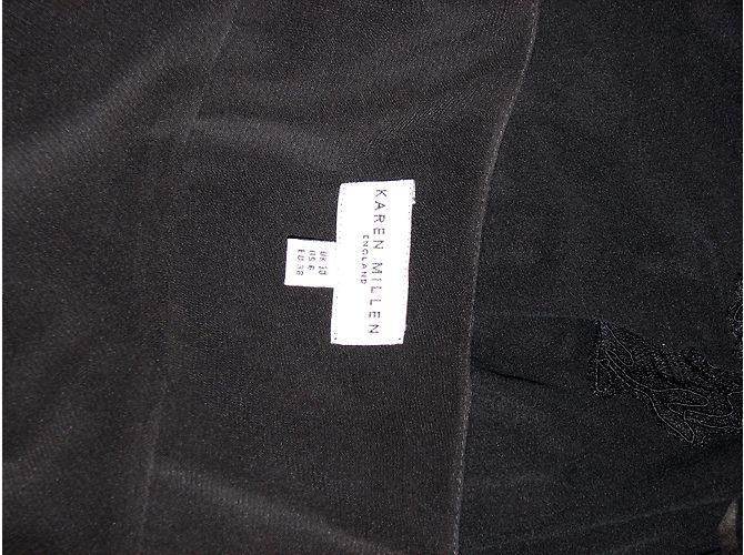 Karen Millen Vestido asimétrico de seda. Negro - vista 5