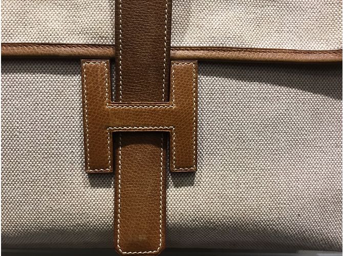 Hermès Jige-Handtasche Beige - Ansicht 4