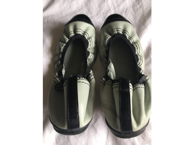 Ballerine Chanel in pelle nera e blu Nero - vista 5