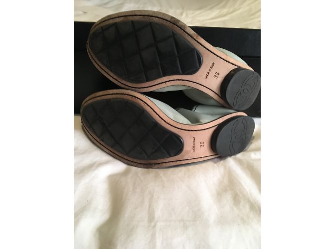 Ballerine Chanel in pelle nera e blu Nero - vista 8