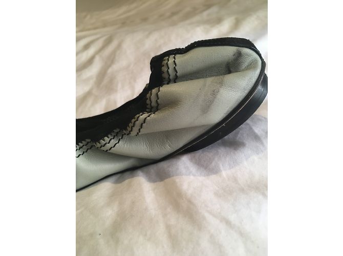 Ballerine Chanel in pelle nera e blu Nero - vista 9